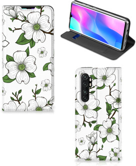 B2Ctelecom Hoesje Xiaomi Mi Note 10 Lite Book Case Dogwood Flowers