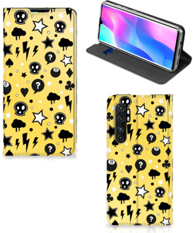 B2Ctelecom Hoesje Xiaomi Mi Note 10 Lite Wallet Case met Pasjeshouder Punk Yellow