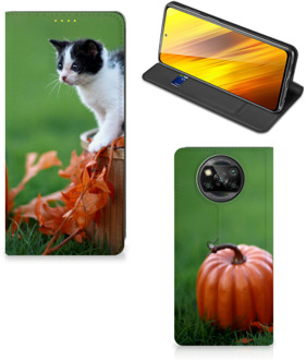 B2Ctelecom Hoesje Xiaomi Poco X3 Flip Case Kitten