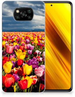 B2Ctelecom Hoesje Xiaomi Poco X3 Telefoon Hoesje Tulpen