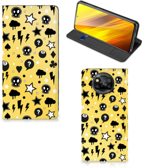 B2Ctelecom Hoesje Xiaomi Poco X3 Wallet Case met Pasjeshouder Punk Yellow