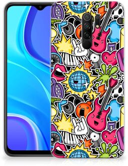 B2Ctelecom Hoesje Xiaomi Redmi 9 Telefoon Hoesje Punk Rock