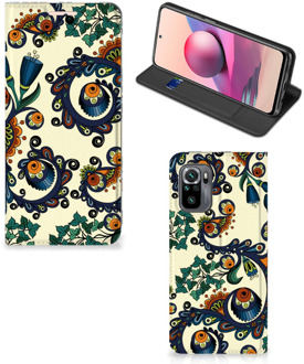 B2Ctelecom Hoesje Xiaomi Redmi Note 10 4G | 10S Bookcase Barok Flower