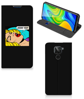 B2Ctelecom Hoesje Xiaomi Redmi Note 9 Bookcase Popart Oh Yes