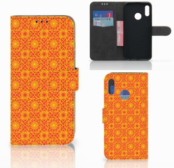 B2Ctelecom Honor 10 Lite Bookcase Hoesje Design Batik Orange