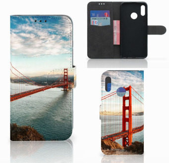 B2Ctelecom Honor 10 Lite Bookcase Hoesje Design Golden Gate Bridge