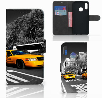 B2Ctelecom Honor 10 Lite Bookcase Hoesje Design New York Taxi