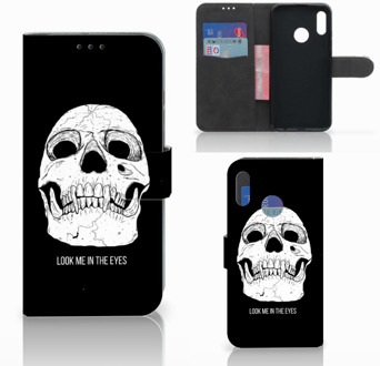 B2Ctelecom Honor 10 Lite Uniek Boekhoesje Skull Eyes