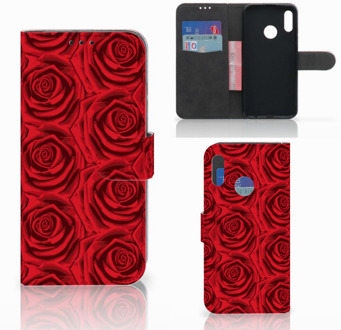 B2Ctelecom Honor 10 Lite Uniek Bookcase Hoesje Red Roses