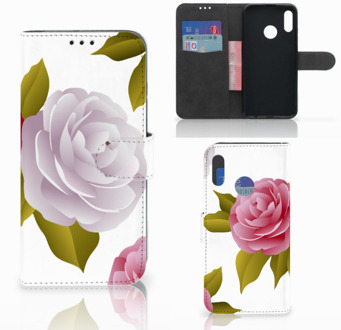 B2Ctelecom Honor 10 Lite Uniek Bookcase Hoesje Roses