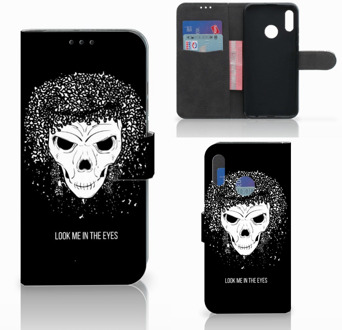 B2Ctelecom Honor 10 Lite Uniek Bookcase Hoesje Skull Hair