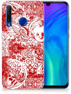 B2Ctelecom Honor 20 Lite Silicone Back Case Angel Skull Red