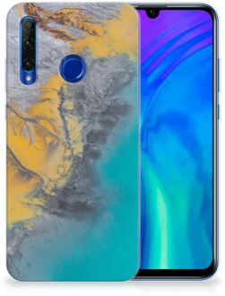 B2Ctelecom Honor 20 Lite TPU Siliconen Hoesje Marmer Blauw Goud