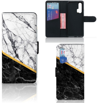 B2Ctelecom Honor 20 Pro Bookcase Marble White Black