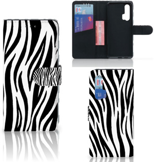 B2Ctelecom Honor 20 Pro Telefoonhoesje met Pasjes Zebra