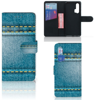 B2Ctelecom Honor 20 Pro Wallet Case met Pasjes Jeans