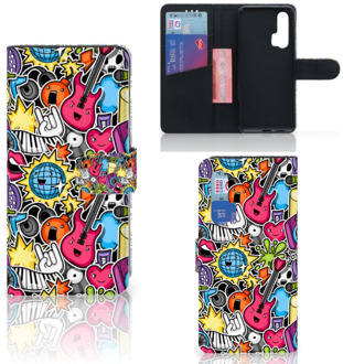 B2Ctelecom Honor 20 Pro Wallet Case met Pasjes Punk Rock