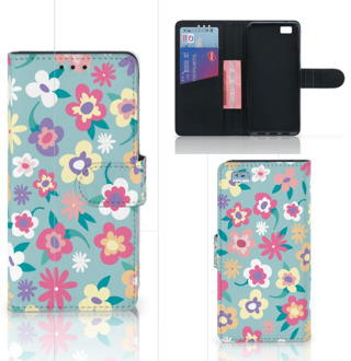 B2Ctelecom Huawei Ascend P8 Lite Book Case Hoesje Design Flower Power