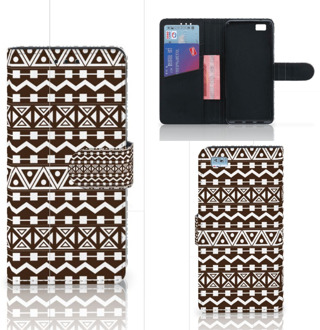 B2Ctelecom Huawei Ascend P8 Lite Bookcase Hoesje Aztec Brown