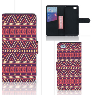 B2Ctelecom Huawei Ascend P8 Lite Bookcase Hoesje Aztec Purple