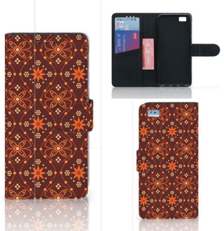 B2Ctelecom Huawei Ascend P8 Lite Bookcase Hoesje Batik Brown