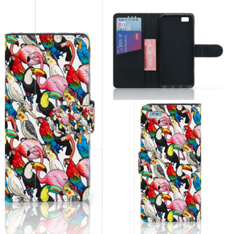 B2Ctelecom Huawei Ascend P8 Lite Bookcase Hoesje Birds