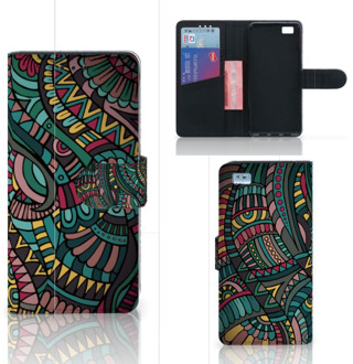 B2Ctelecom Huawei Ascend P8 Lite Bookcase Hoesje Design Aztec