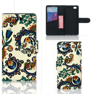 B2Ctelecom Huawei Ascend P8 Lite Bookcase Hoesje Design Barok Flower