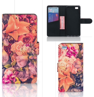 B2Ctelecom Huawei Ascend P8 Lite Bookcase Hoesje Design Bosje Bloemen