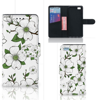 B2Ctelecom Huawei Ascend P8 Lite Bookcase Hoesje Design Dogwood Flowers