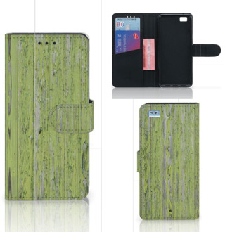 B2Ctelecom Huawei Ascend P8 Lite Bookcase Hoesje Design Green Wood