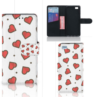 B2Ctelecom Huawei Ascend P8 Lite Bookcase Hoesje Design Hearts