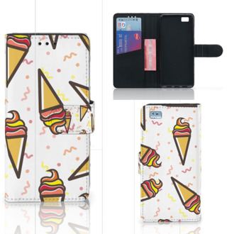 B2Ctelecom Huawei Ascend P8 Lite Bookcase Hoesje Design Icecream