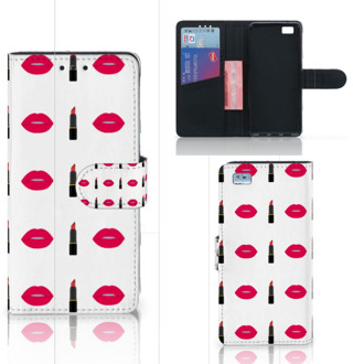 B2Ctelecom Huawei Ascend P8 Lite Bookcase Hoesje Design Lipstick Kiss