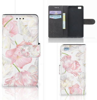 B2Ctelecom Huawei Ascend P8 Lite Bookcase Hoesje Design Lovely Flowers