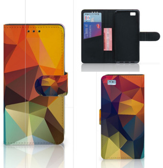 B2Ctelecom Huawei Ascend P8 Lite Bookcase Hoesje Design Polygon Color