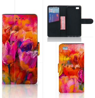 B2Ctelecom Huawei Ascend P8 Lite Bookcase Hoesje Design Tulpen