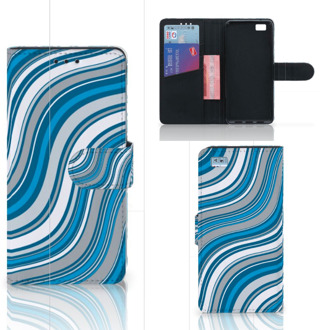 B2Ctelecom Huawei Ascend P8 Lite Bookcase Hoesje Design Waves Blue