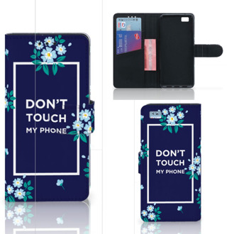 B2Ctelecom Huawei Ascend P8 Lite Bookcase Hoesje Flowers Blue DTMP