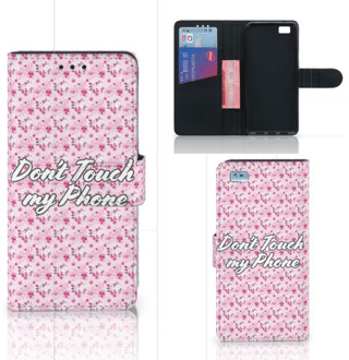 B2Ctelecom Huawei Ascend P8 Lite Bookcase Hoesje Flowers Pink DTMP