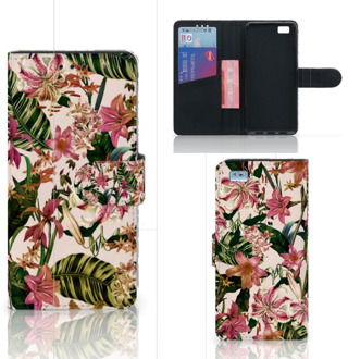 B2Ctelecom Huawei Ascend P8 Lite Bookcase Hoesje Flowers