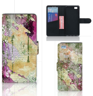 B2Ctelecom Huawei Ascend P8 Lite Bookcase Hoesje Letter Painting