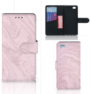 B2Ctelecom Huawei Ascend P8 Lite Bookcase Hoesje Marble Pink