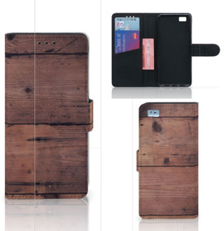 B2Ctelecom Huawei Ascend P8 Lite Bookcase Hoesje Old Wood