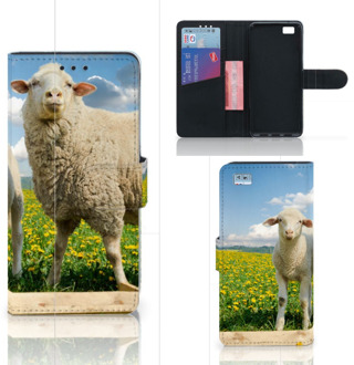 B2Ctelecom Huawei Ascend P8 Lite Bookcase Hoesje Schaap en Lammetje