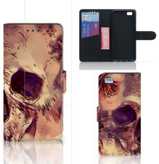 B2Ctelecom Huawei Ascend P8 Lite Bookcase Hoesje Skullhead