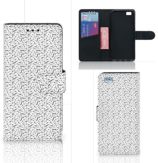 B2Ctelecom Huawei Ascend P8 Lite Bookcase Hoesje Stripes Dots