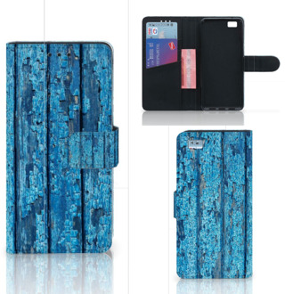 B2Ctelecom Huawei Ascend P8 Lite Bookcase Hoesje Wood Blue