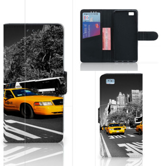 B2Ctelecom Huawei Ascend P8 Lite Uniek Hoesje met Opbergvakjes New York Taxi