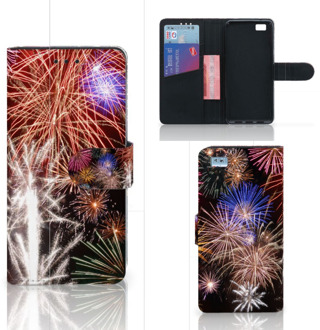 B2Ctelecom Huawei Ascend P8 Lite Uniek Ontworpen Hoesje Vuurwerk